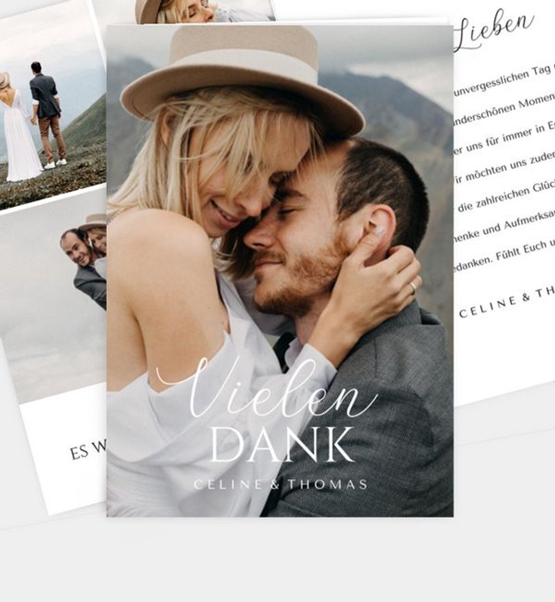 Dankeskarte Hochzeit Elegant photo