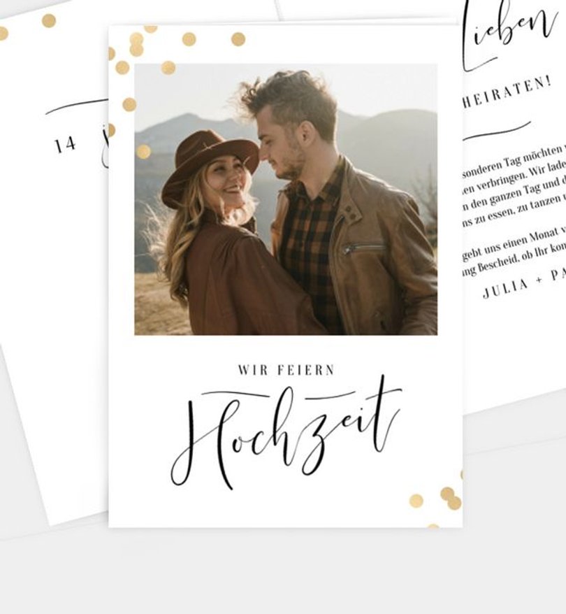 Einladungskarte Hochzeit Confetti Love