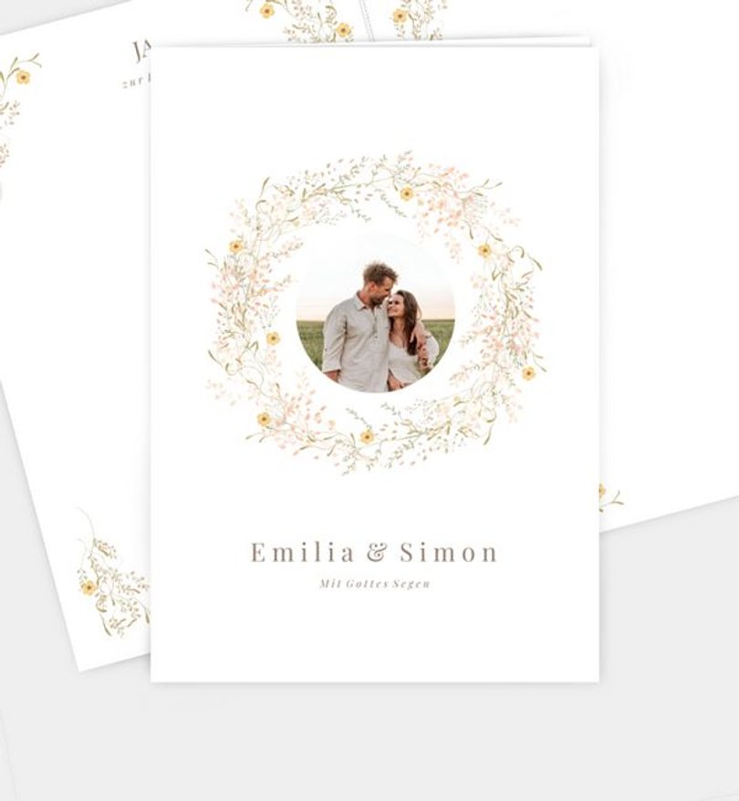 Kirchenheft Hochzeit Blütenkranz