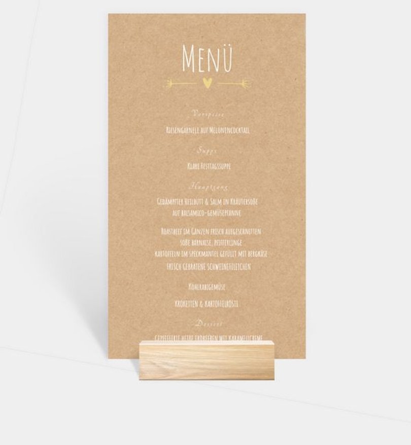 Menükarte Hochzeit Vintage Love