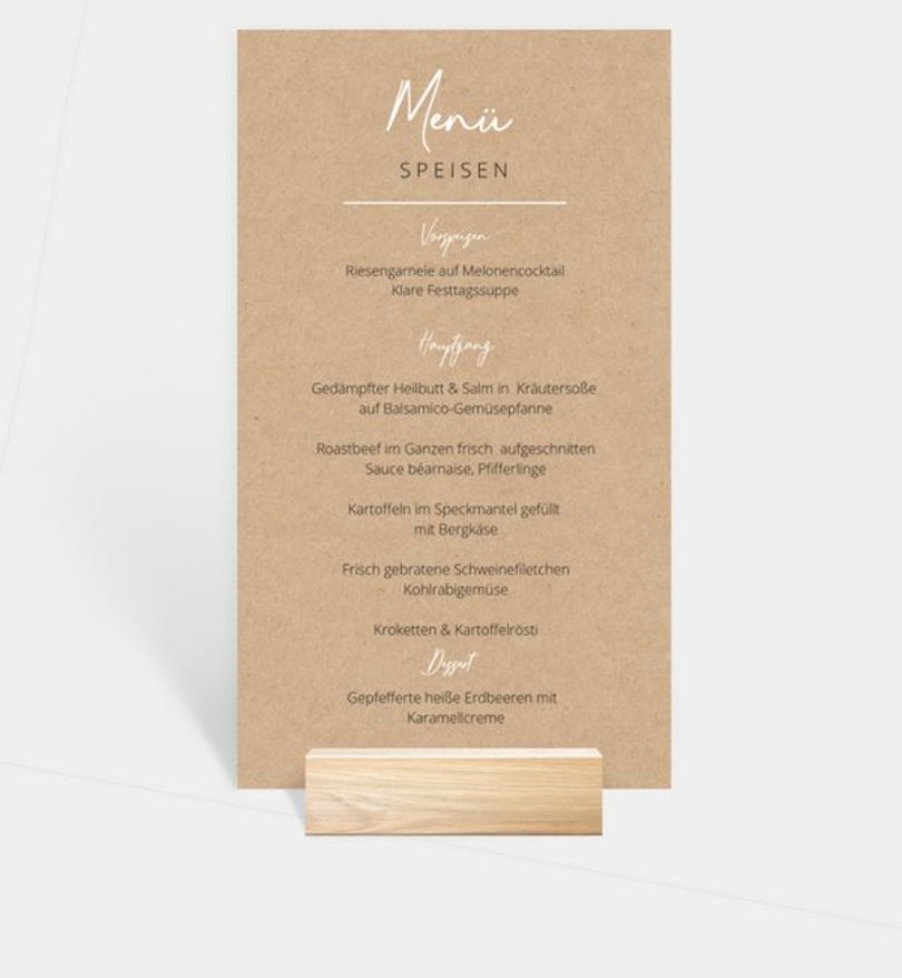 Menükarte Hochzeit Ringe
