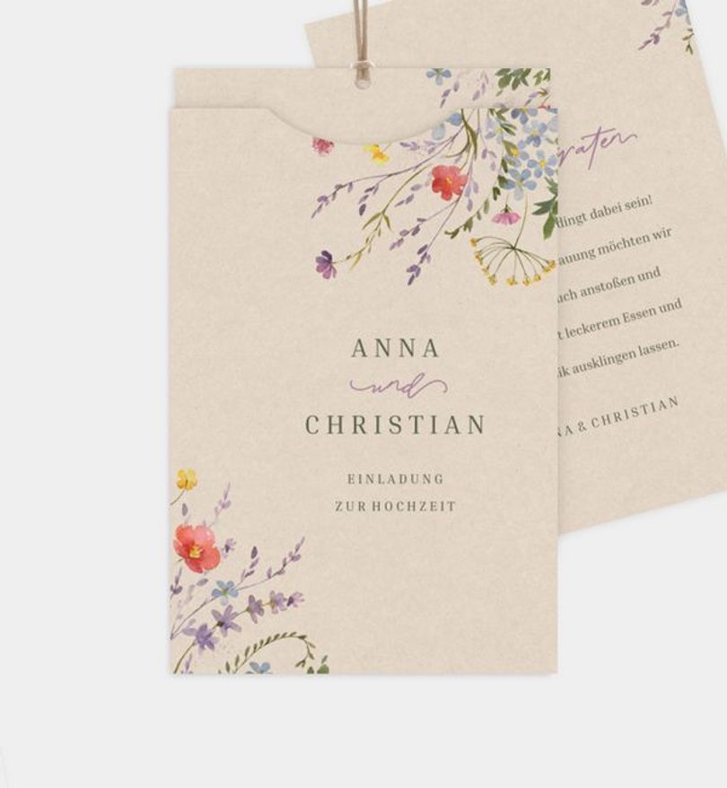 Einladungskarte Hochzeit Wildflowers