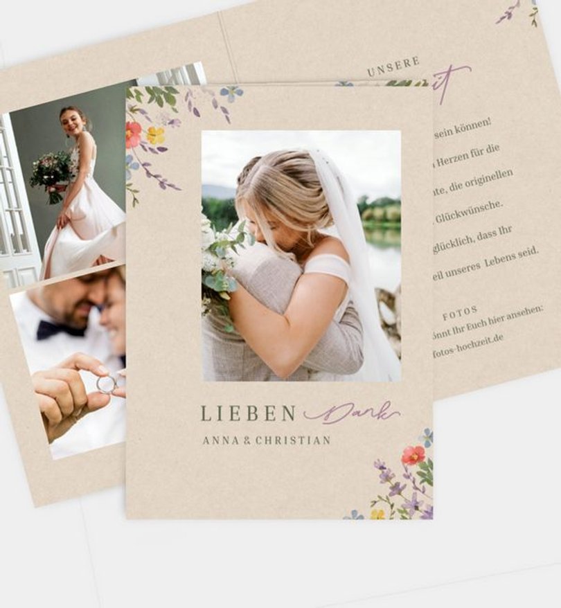 Dankeskarte Hochzeit Wildflowers