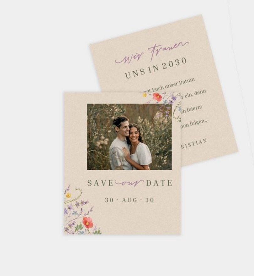Save-The-Date Karte Hochzeit Wildflowers
