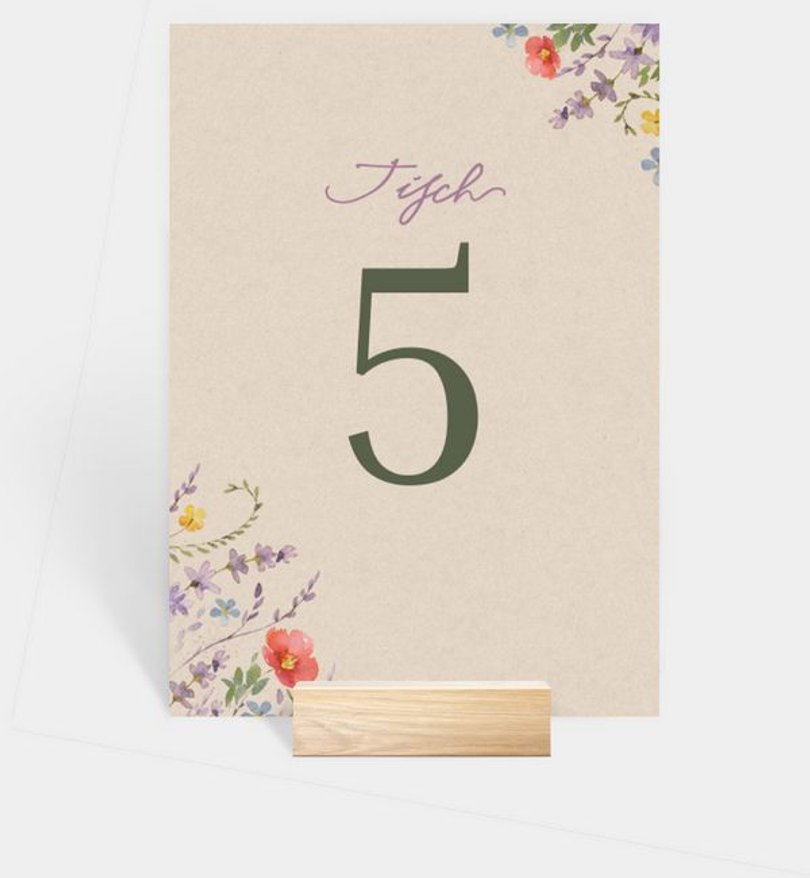 Tischnummer Hochzeit Wildflowers