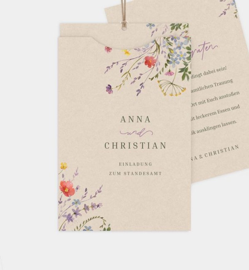 Einladung Standesamt Hochzeit Wildflowers