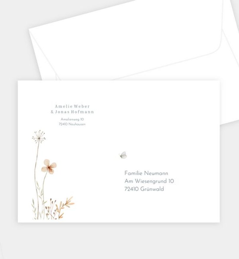 Briefumschlag Hochzeit Flower Meadow