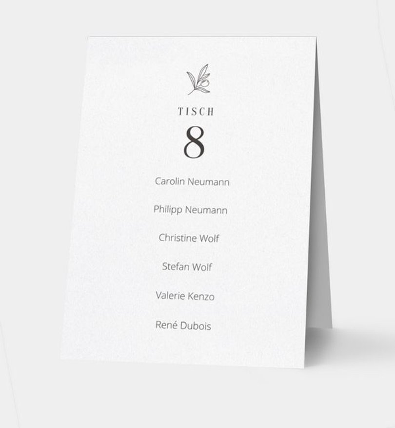 Gruppentischkarte Hochzeit Modern Wedding