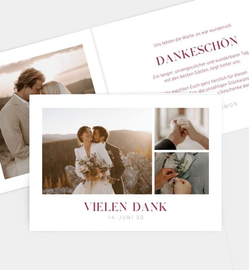 Dankeskarte Hochzeit Delicate Bouquet