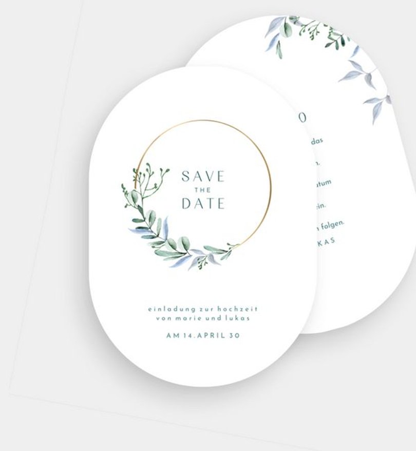 Save-The-Date Karte Hochzeit Sanfte Liebe