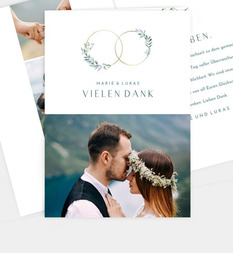Dankeskarte Hochzeit Sanfte Liebe