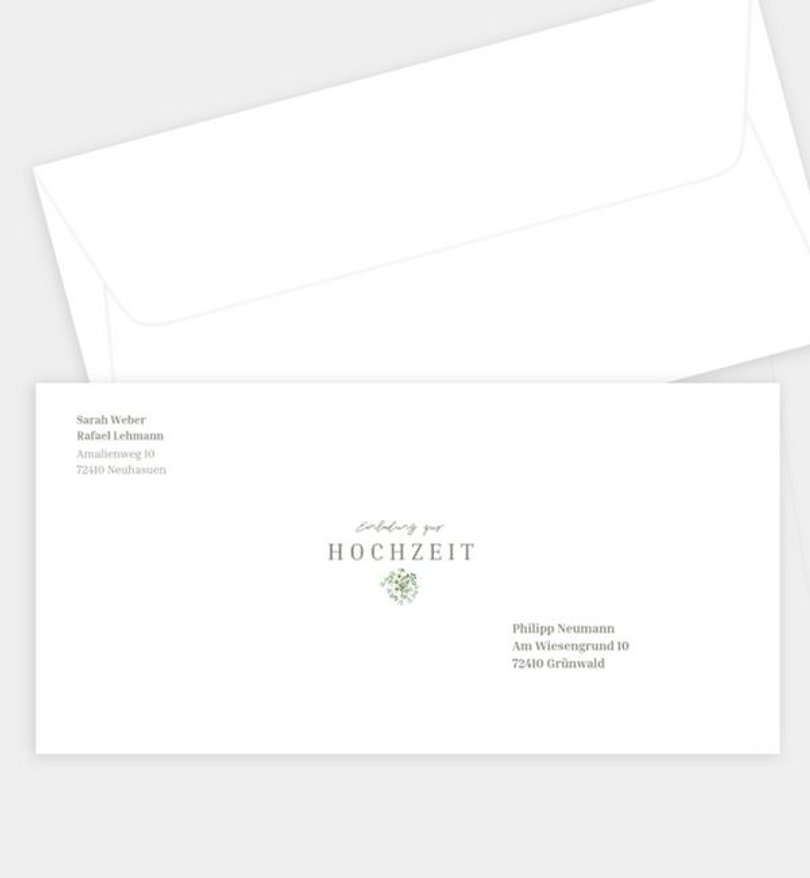 Briefumschlag Hochzeit Schleierkraut