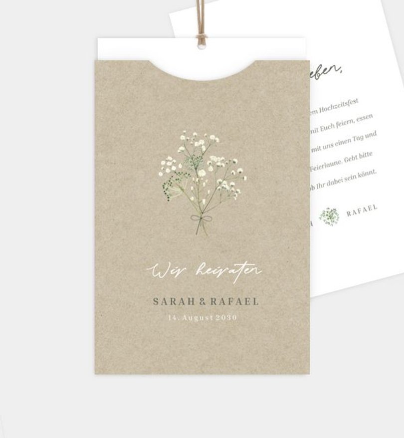Einladungskarte Hochzeit Schleierkraut