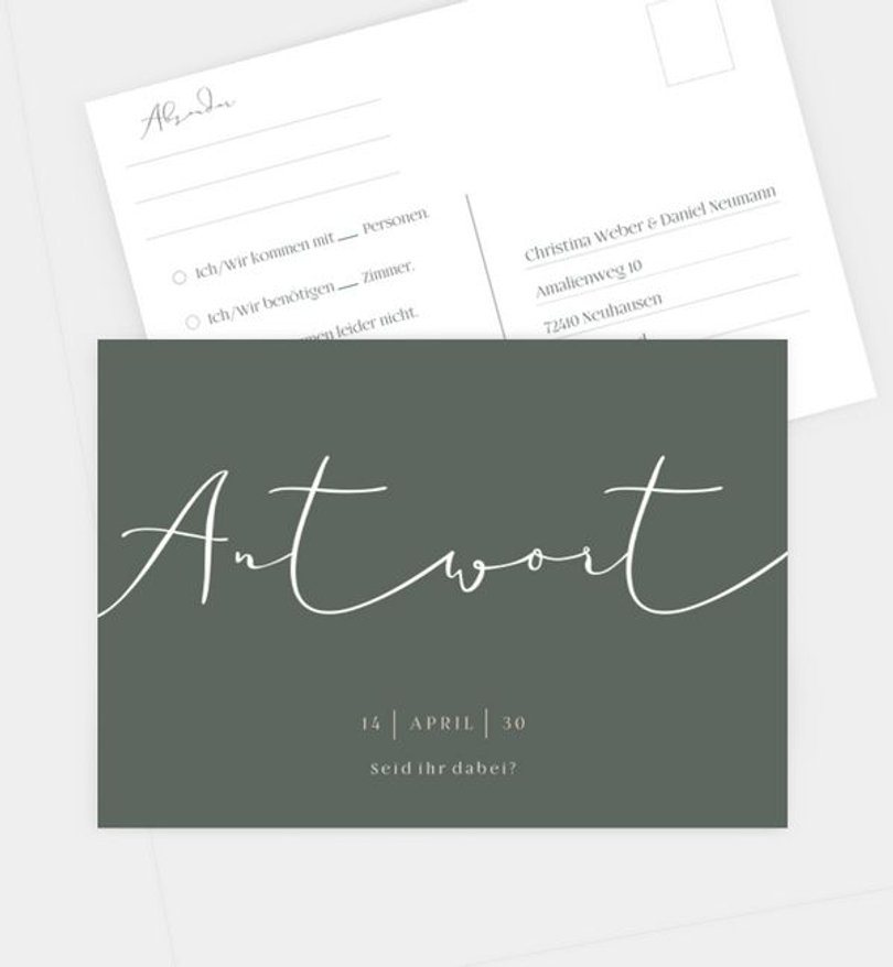 Antwortkarte Hochzeit Friedliche Liebe