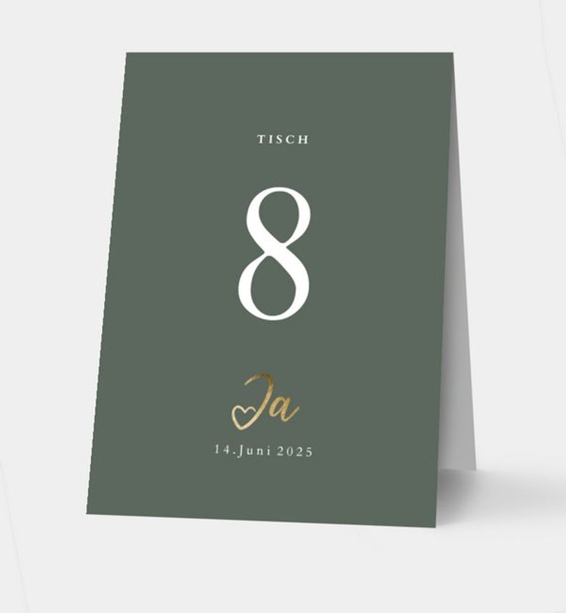 Tischnummer Hochzeit Ja · Mitten ins Herz