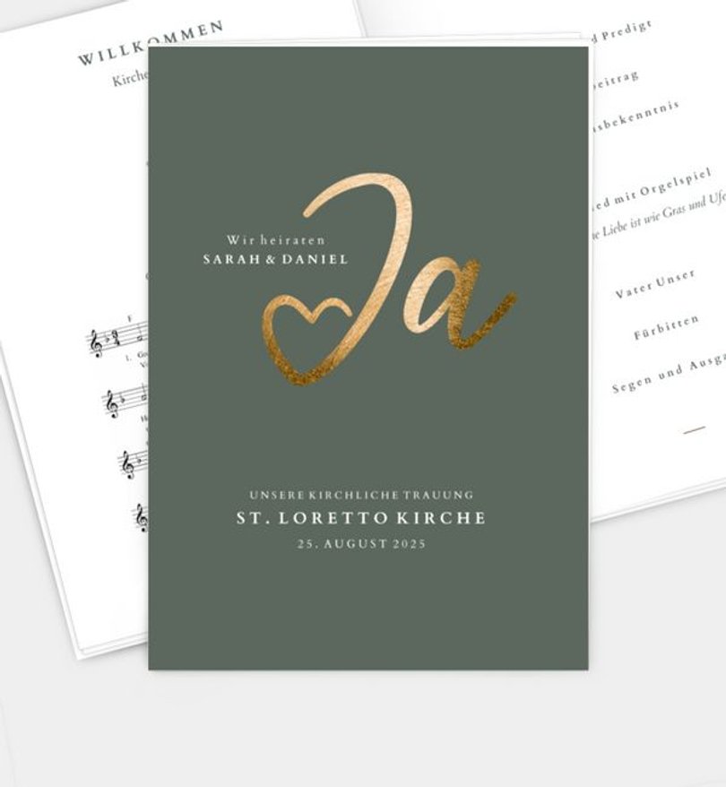 Kirchenheft Hochzeit Ja · Mitten ins Herz