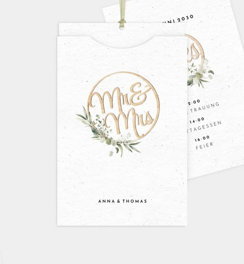 Einladungskarte Hochzeit Mr. & Mrs.