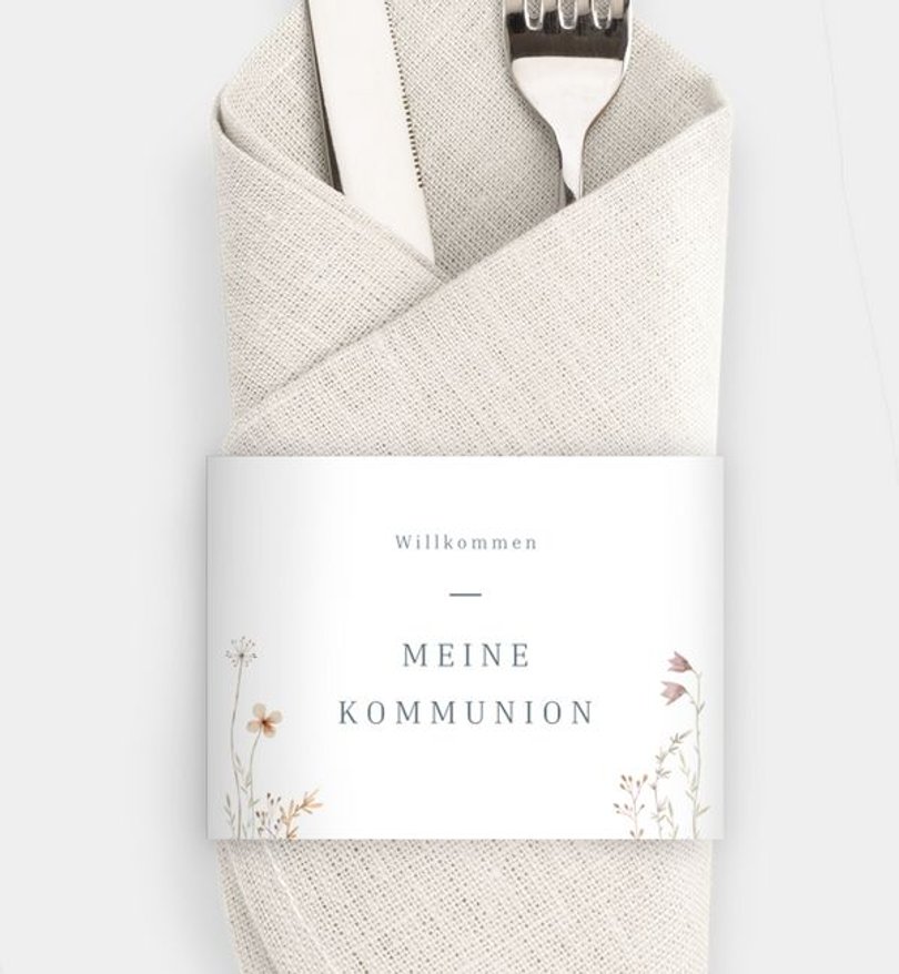 Besteck Servietten-Zubehör Kommunion Flower Meadow