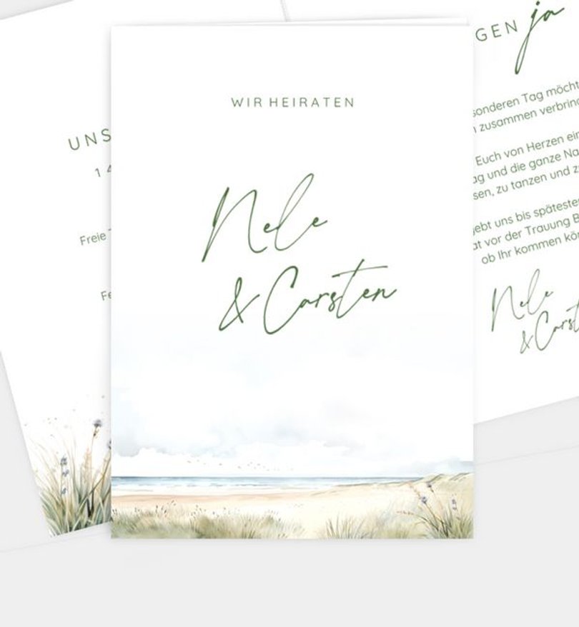 Einladungskarte Hochzeit Nordseeblick