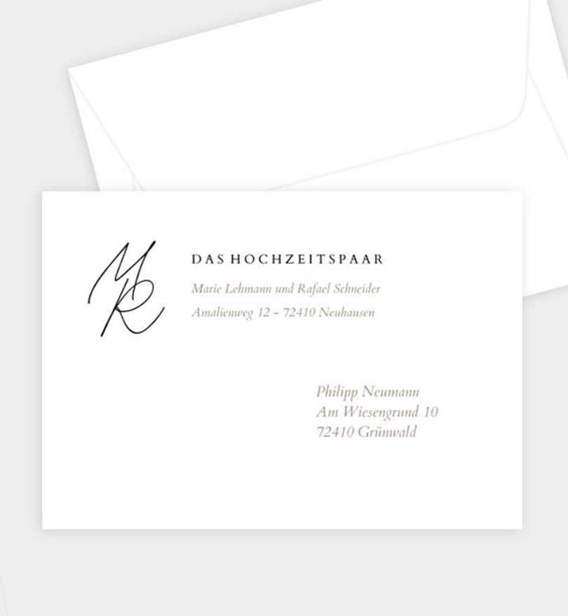 Briefumschlag Hochzeit Tiefe Liebe