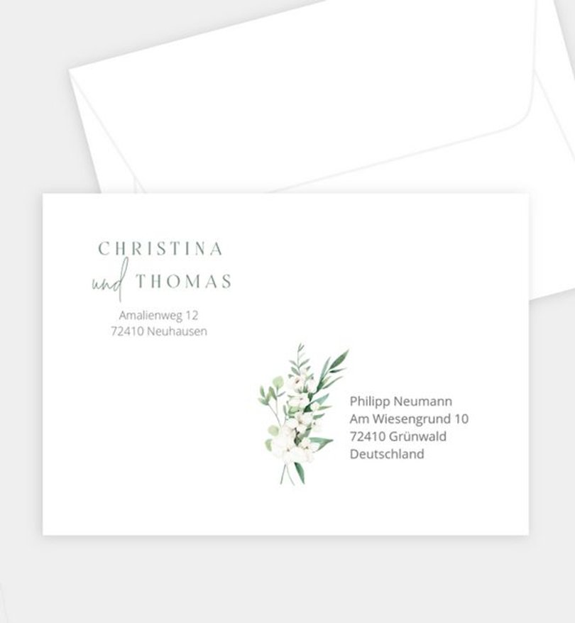Briefumschlag Hochzeit Lovely Green