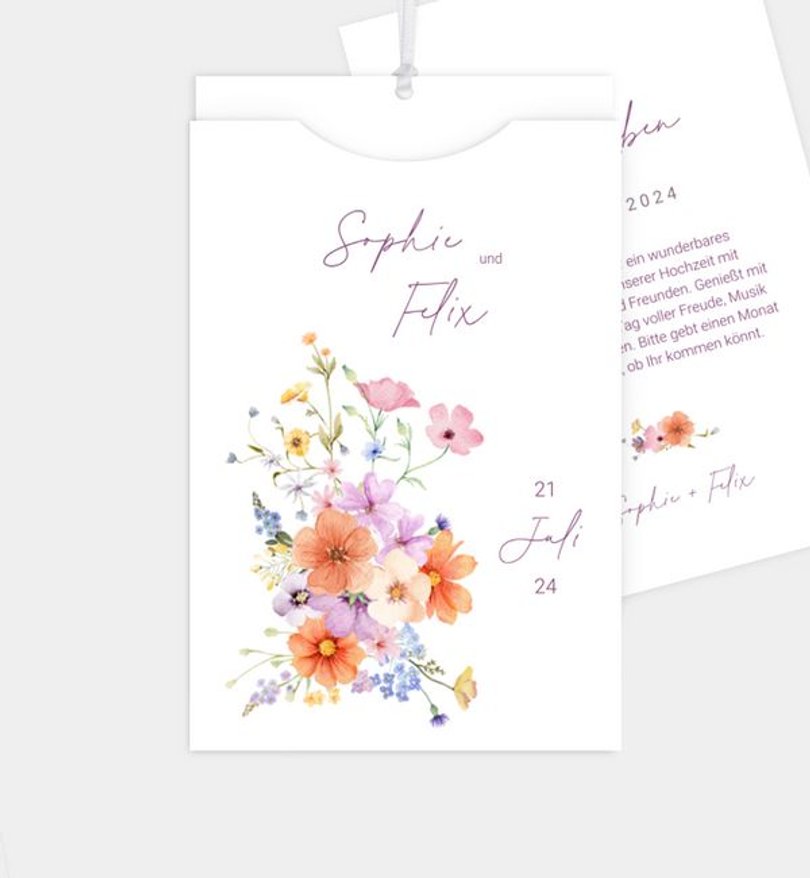 Einladungskarte Hochzeit Colourblocking