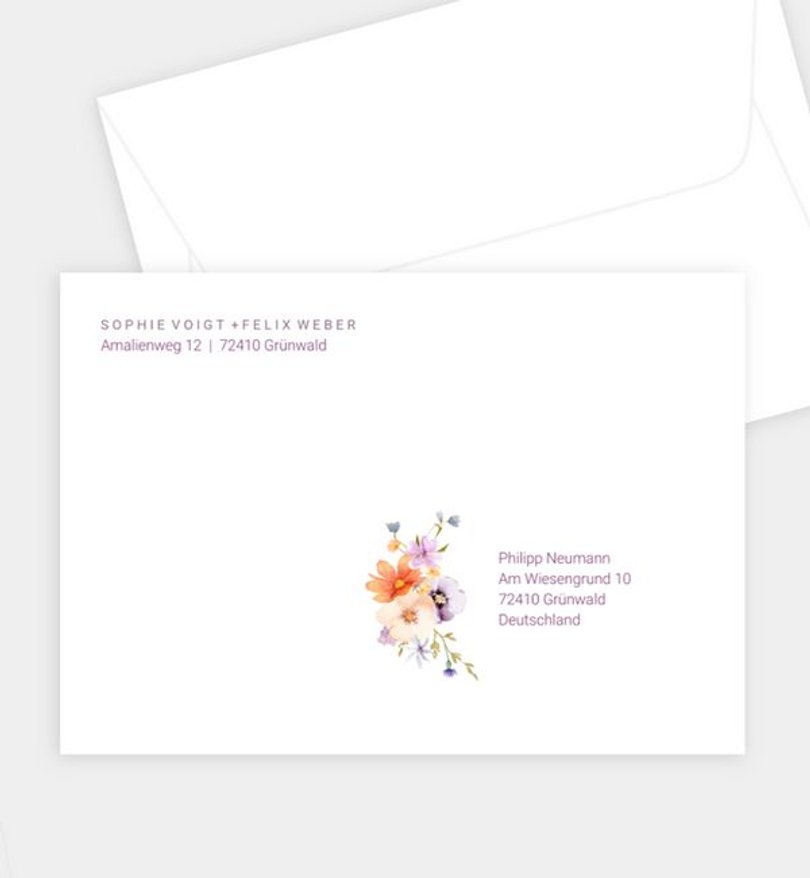 Briefumschlag Hochzeit Colourblocking