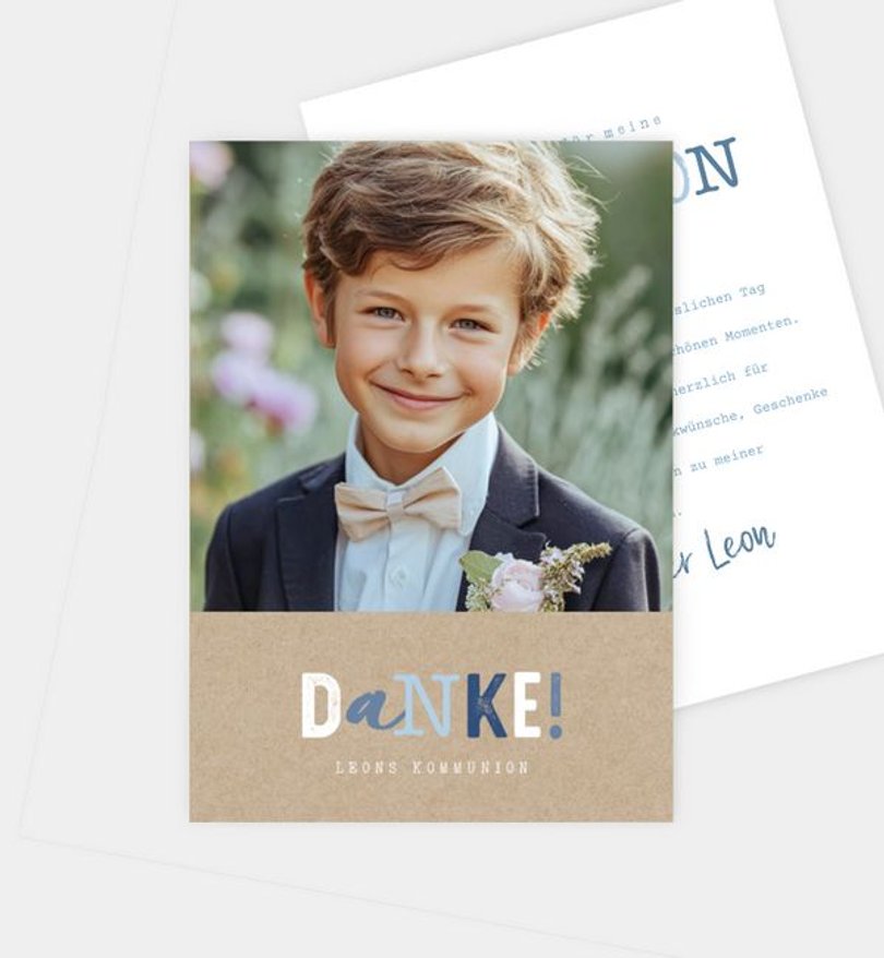 Dankeskarte Kommunion Cool Kids · Vintage