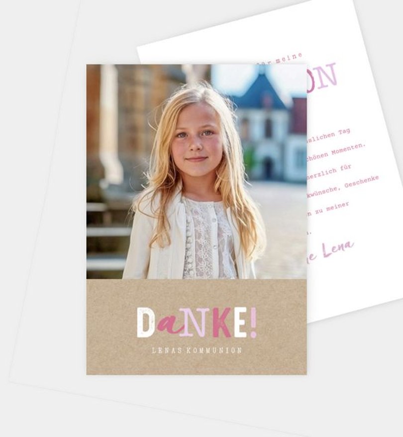 Dankeskarte Kommunion Cool Kids · Vintage