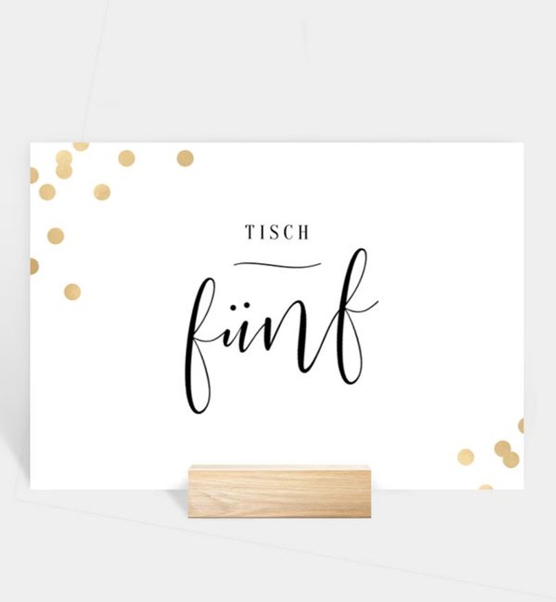 Tischnummer Konfirmation Confetti Love