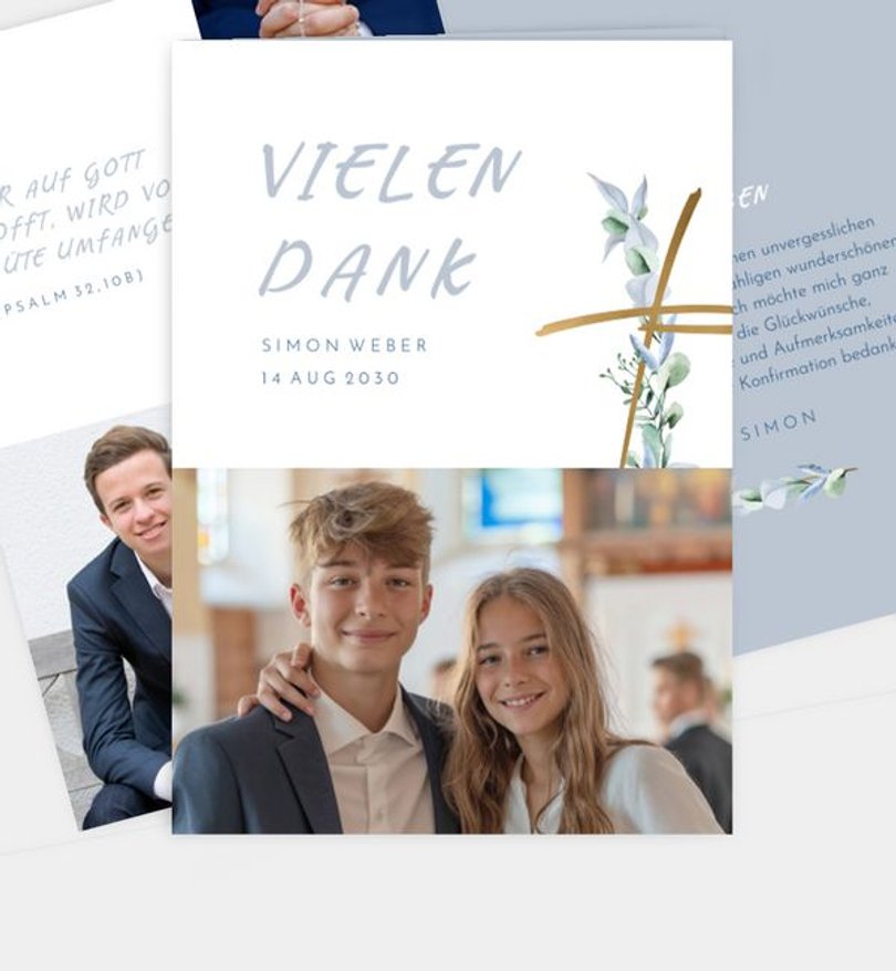 Dankeskarte Konfirmation Heiliges Kreuz