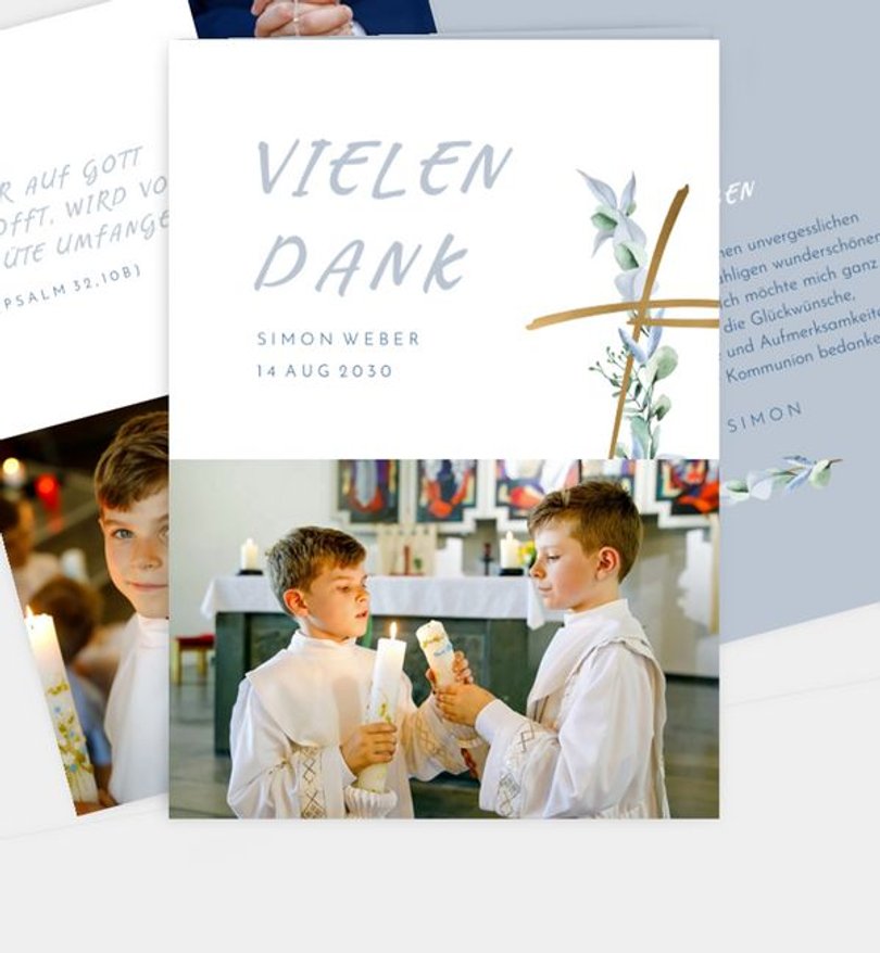 Dankeskarte Kommunion Heiliges Kreuz