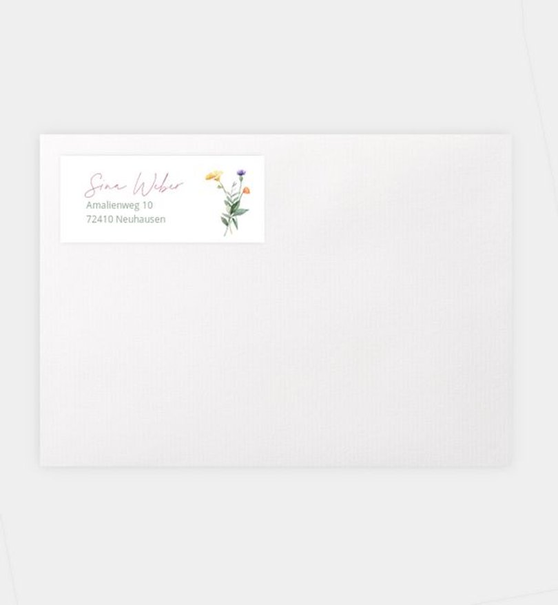 Absenderaufkleber Kommunion Blumenkreuz