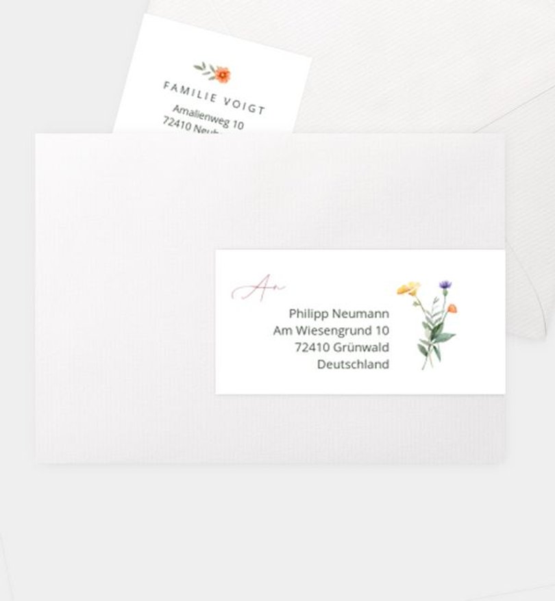 Adressaufkleber Kommunion Blumenkreuz