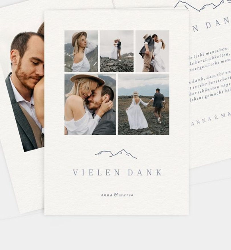 Dankeskarte Hochzeit Montes