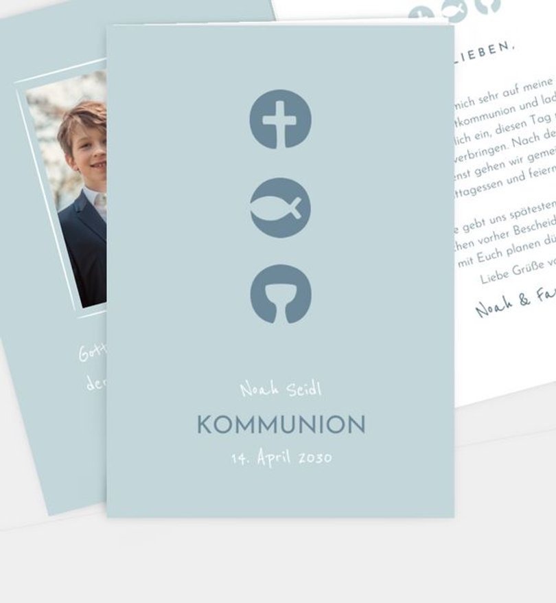 Einladungskarte Kommunion Symbolisch