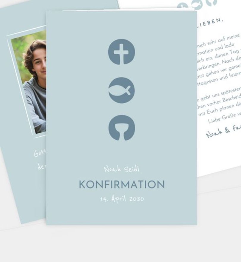 Einladungskarte Konfirmation Symbolisch