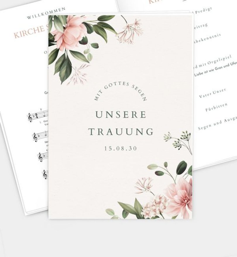 Kirchenheft Hochzeit Flower Arc · Crafty