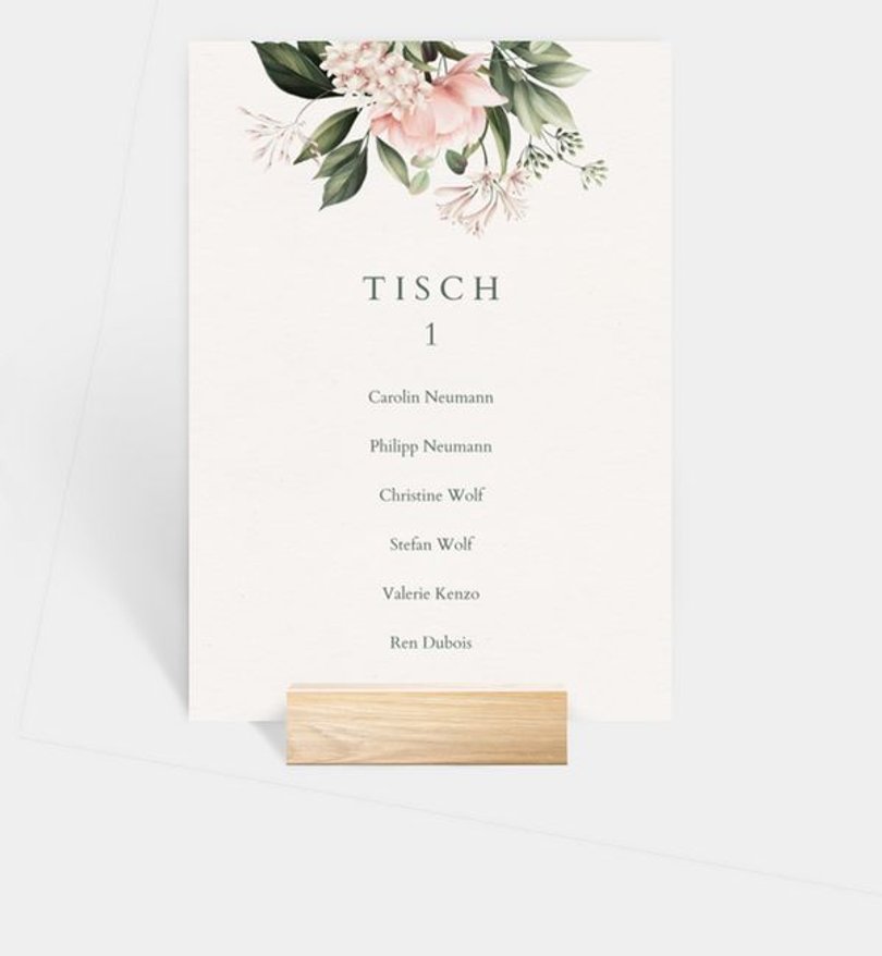 Gruppentischkarte Hochzeit Flower Arc · Crafty