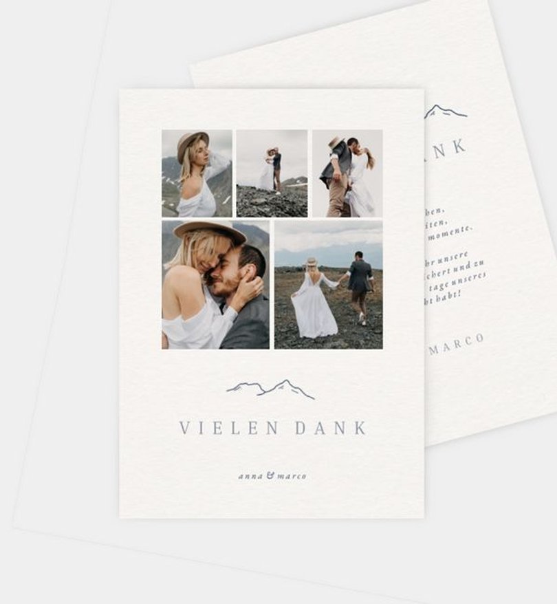 Dankeskarte Hochzeit Montes