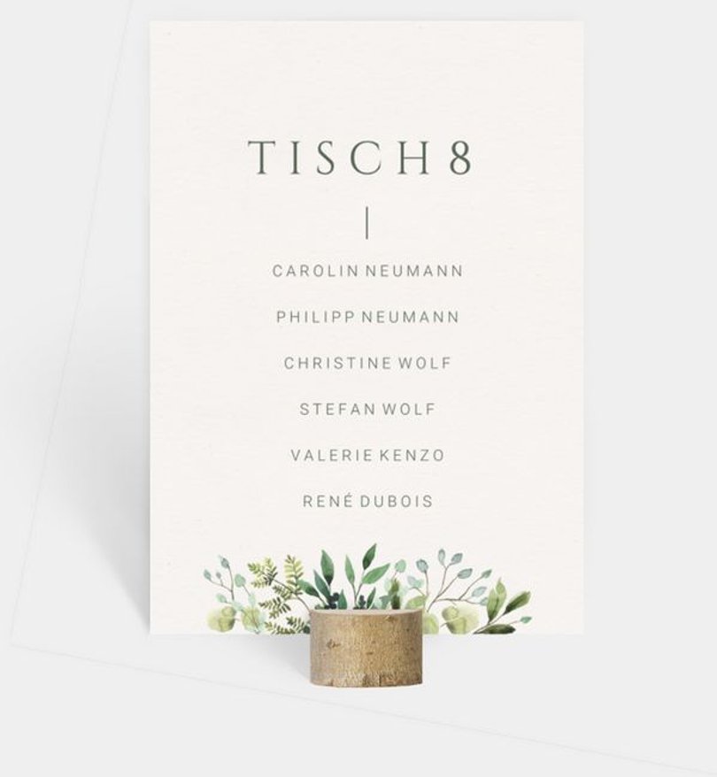 Gruppentischkarte Hochzeit Elegant Bouquet