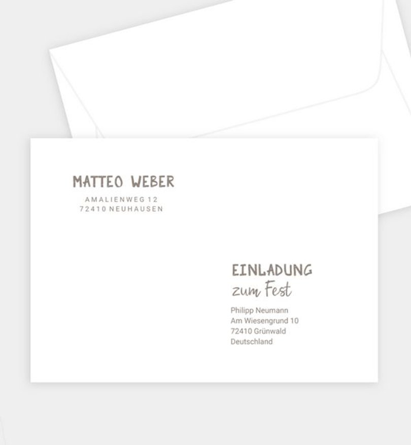 Briefumschlag Kommunion Typo Kreuz