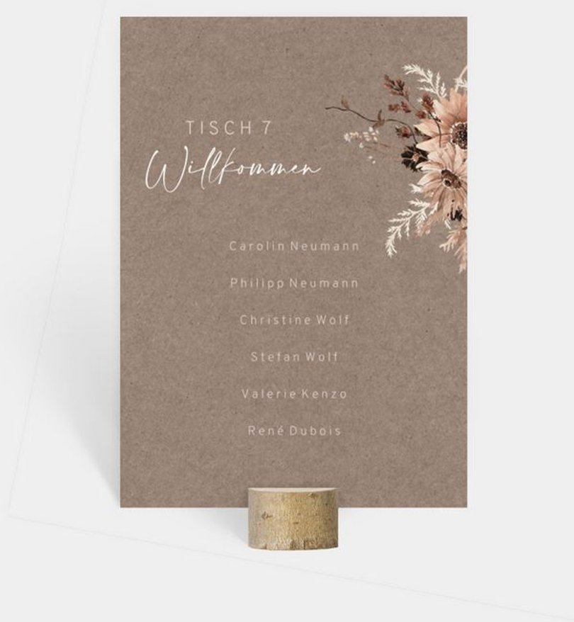 Gruppentischkarte Hochzeit Precious Yes