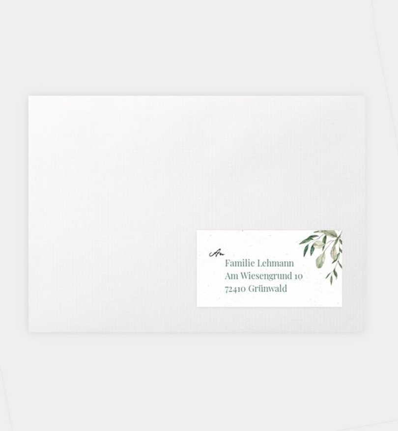 Empfängeraufkleber Hochzeit Pure Nature