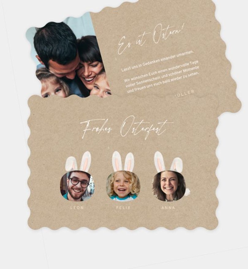 Grußkarte Ostern Hasenohren