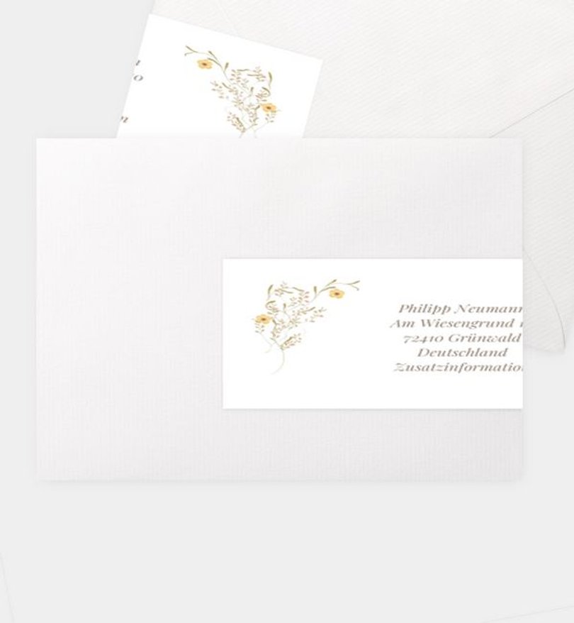 Adressaufkleber Hochzeit Blütenkranz