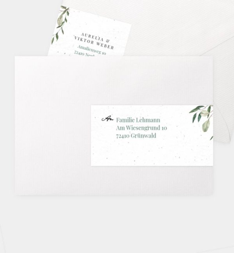 Adressaufkleber Hochzeit Pure Nature