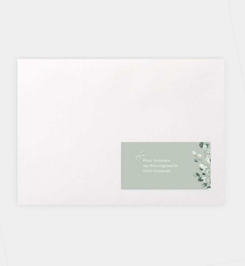 Empfängeraufkleber Hochzeit Cinerea