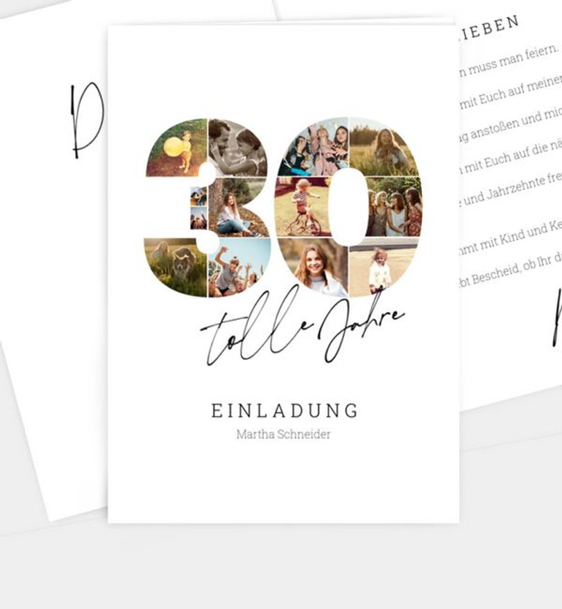 Einladungskarte Geburtstag Fotosammlung