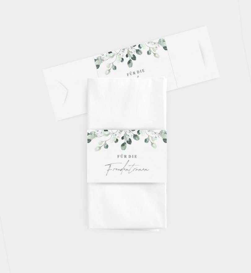 Taschentücher Banderole Hochzeit Cinerea